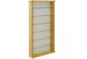 EXHIBIT - Solid Wood 6 Shelf Glass Wall Display Cabinet - Pine