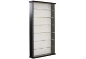 EXHIBIT - Wood  6 Shelf Glass Wall Display Cabinet - Black