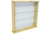 EXHIBIT - Solid Wood 4 Shelf Glass Wall Display Cabinet - Natural Pine