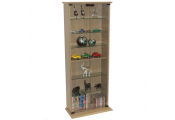 BOSTON - 116 DVD/ 344 CD Book Storage Shelves Glass / Collectable Display Cabinet - Oak