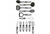 UTENSILS - Complete 12 Set of Kitchen Tools and Gadgets - Black / Silver
