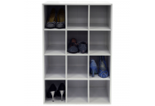PIGEON HOLE - 12 Pair Shoe Storage / Display / Media Shelves - White