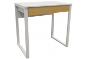 LOOP - Compact Office Workstation / Computer Desk / Dressing Table - White / Oak