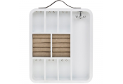 CADDY - Wall Mounted Hanging Jewellery Box / Storage - White / Brown