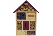 BUG - 4 Storey Solid Wood Insect / Butterfly / Bee Hotel / House - Brown / Red