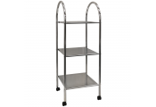 ATHENA - 3 Tier Metal Bathroom Storage Shelves / Trolley with Castors - Silver