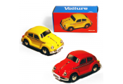 CARS - PACK OF TWO - Retro Tin Volkswagen Collectable - Red / Yellow