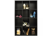 PIGEON HOLE - 12 Pair Shoe Storage / Cubby Hole Display / Media Shelves - Black