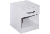 LUCIE - Simple Modern Bedside Cabinet / 1 Drawer / 1 Shelf Storage Table - White