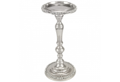 ANTIQUE - Traditional Metal Decorative Single Candle Holder - Silver
