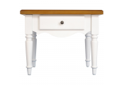 COUNTRY - Solid Wood Side / End / Bedside Table with Drawer - White / Pine