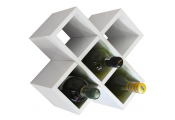 CROSS - 6 Bottle Wall Mounted / Free Standing Wine Storage Rack - White