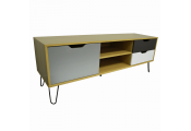 Large TV / Entertainment Unit With Three Storage Drawers - Beech / Muticoloured