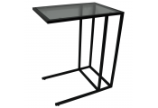 WATSONS-Metal Side Table With Glass Top - Black