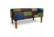 GROVE - Patchwork Storage Ottoman Stool / Blanket Box - Multicoloured