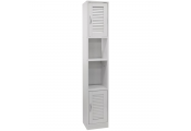 LOUVRE - Tall Louvre Door Bathroom Storage Cabinet with Shelves - White