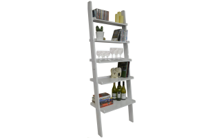 White high online gloss ladder shelf