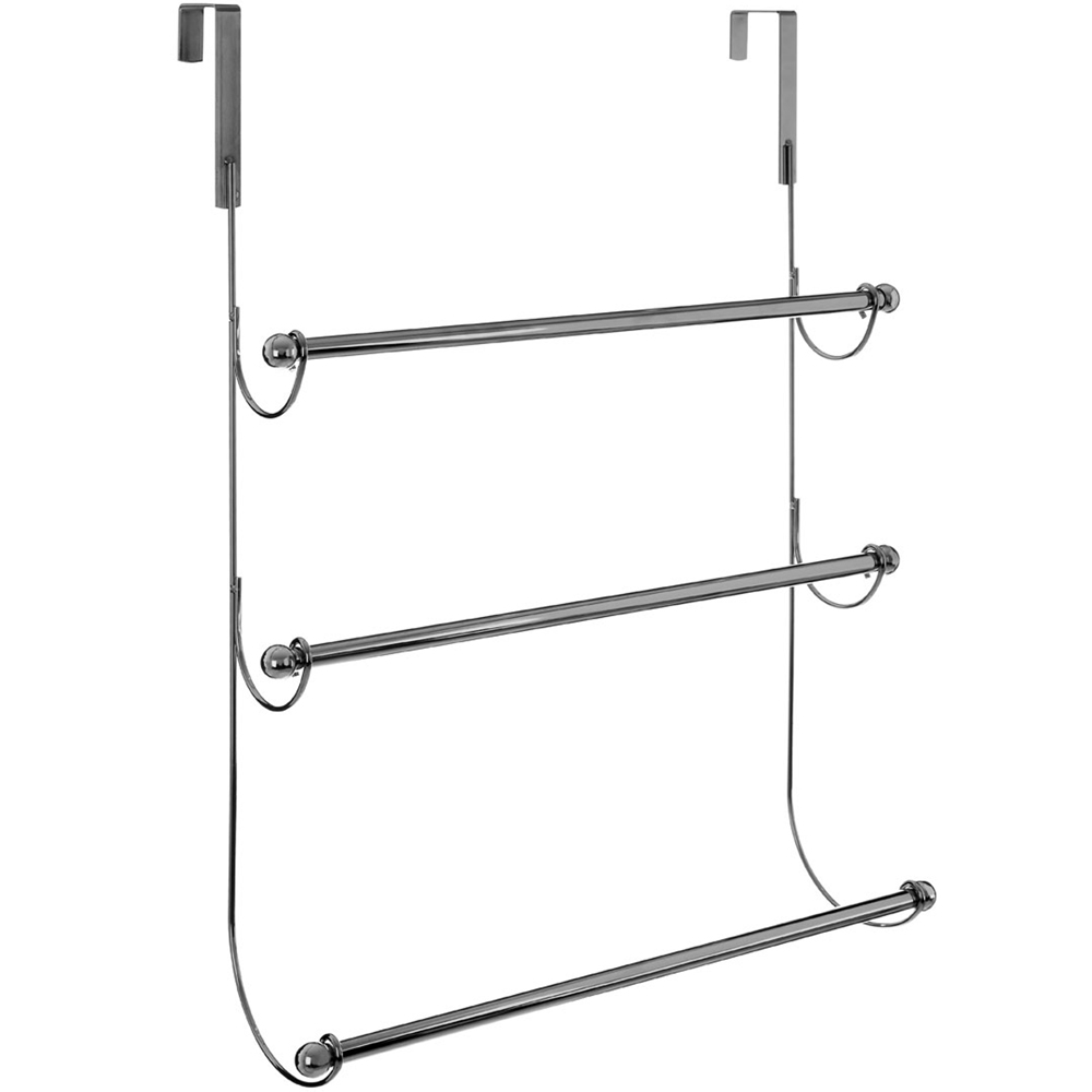 Overdoor 3 Rung Metal Hanging Towel Rail - Chrome Silver - Watson's On ...