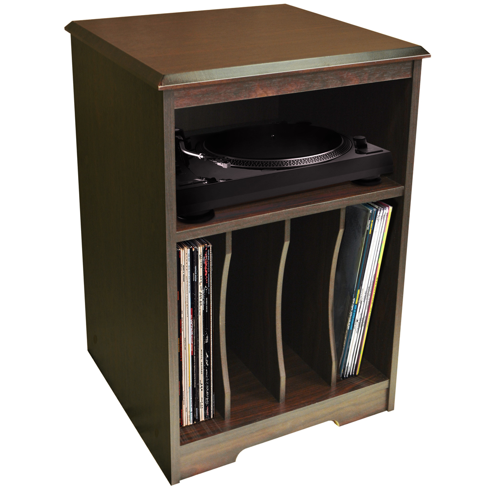 AUDIO - Turntable / LP Record / Vinyl Storage Side End / Bedside Table - Walnut