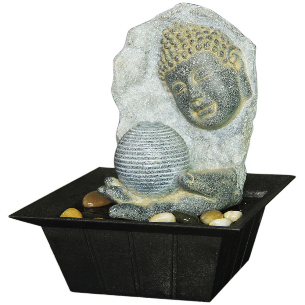 Buddha Plaque Tabletop Indoor Fountain / Water Feature with Pebbles