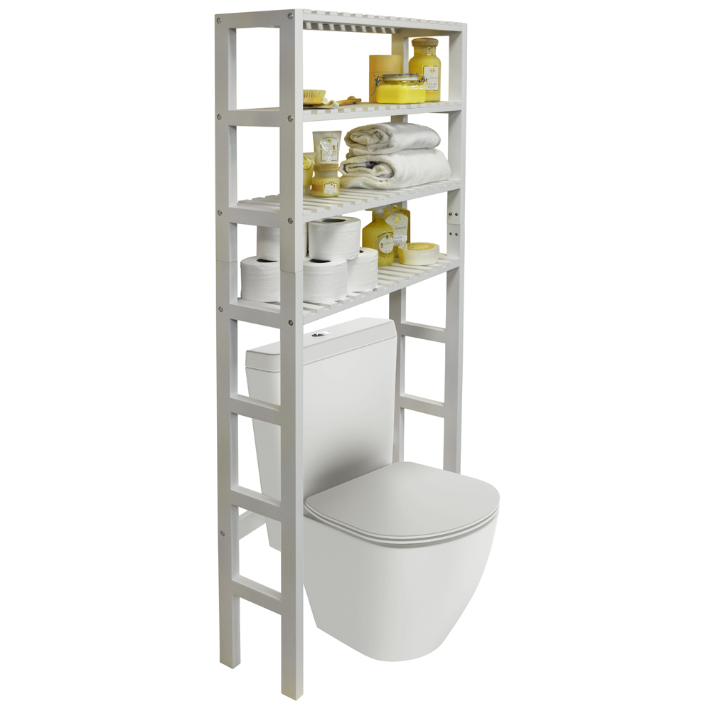 HARTLAND - Over Toilet Bathroom Storage Unit with 4 Shelves - White
