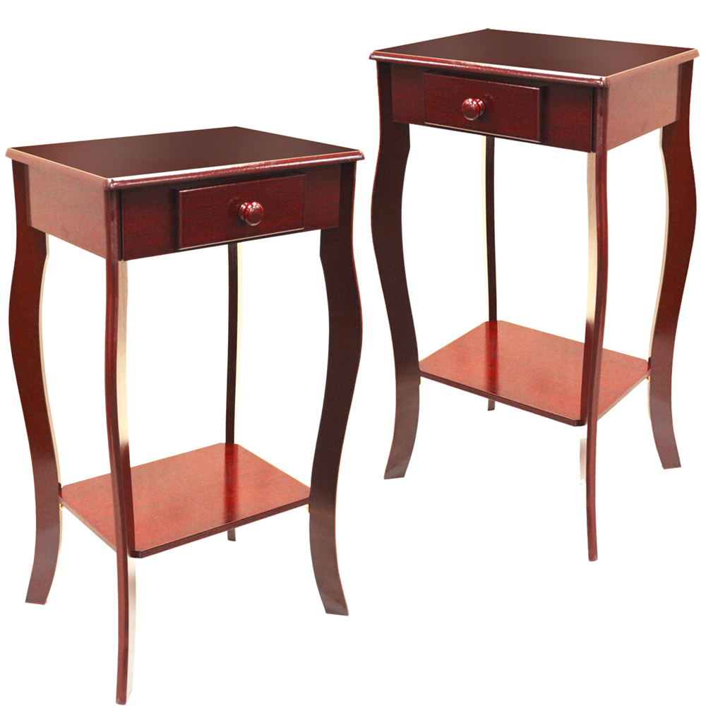 Kadoka Pack Of Two Wooden Bedside Tables With Storage Drawer Cherry Watson S On The Web Furniture Storage And Homewares