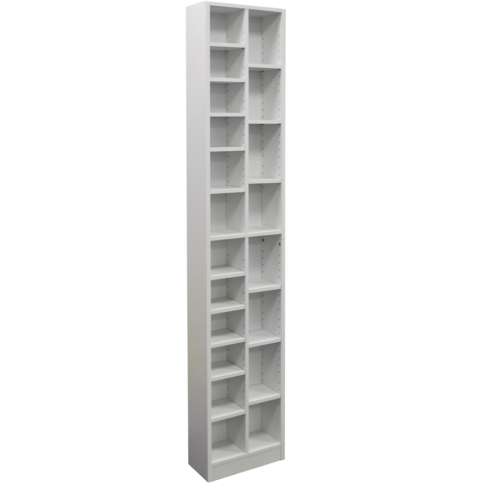 BLOCK - Tall Sleek 360 CD / 160 DVD Media Storage Tower Shelves - White