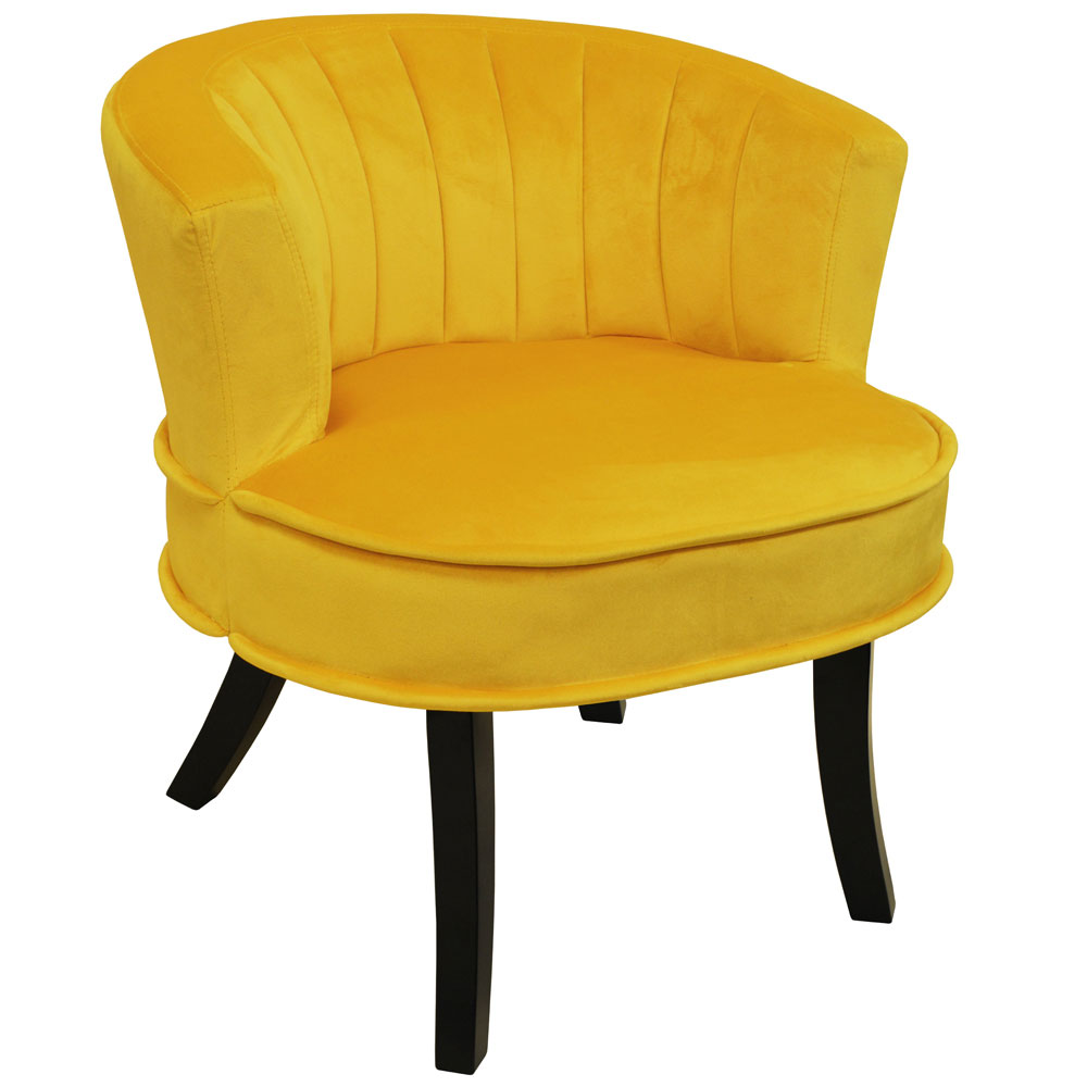 CLAM - Designer Curved Shell Back Accent Occasional Chair - Yellow