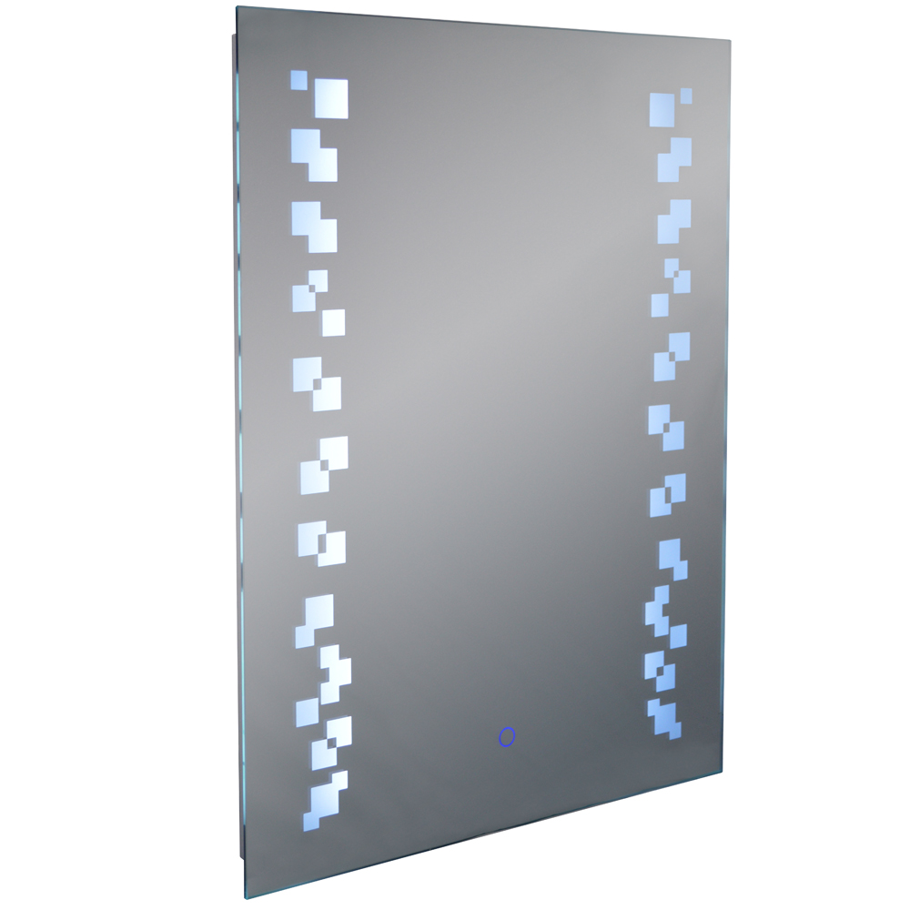 GRAFIK - LED Illuminated 80 x 60cm Rectangular Wall Mirror with Demister and Dimmer
