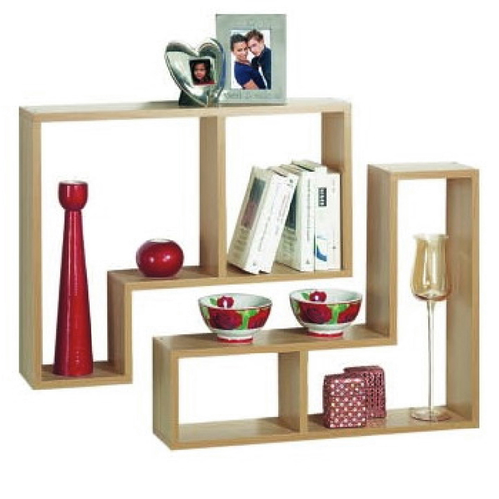 TWIN - Wall Display / Storage Floating Shelves - Set of Two - Oak