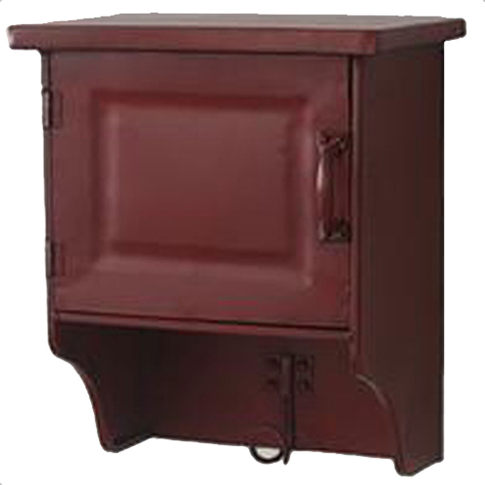 BUTLER - Metal Wall Storage Cabinet with Hanging Hook - Mahogany