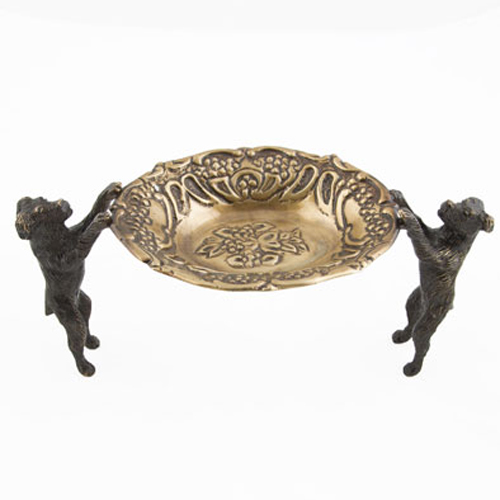 WOOF - Autumn Art Nouveau Style Dog Jewellery Storage / Display Dish - Brass