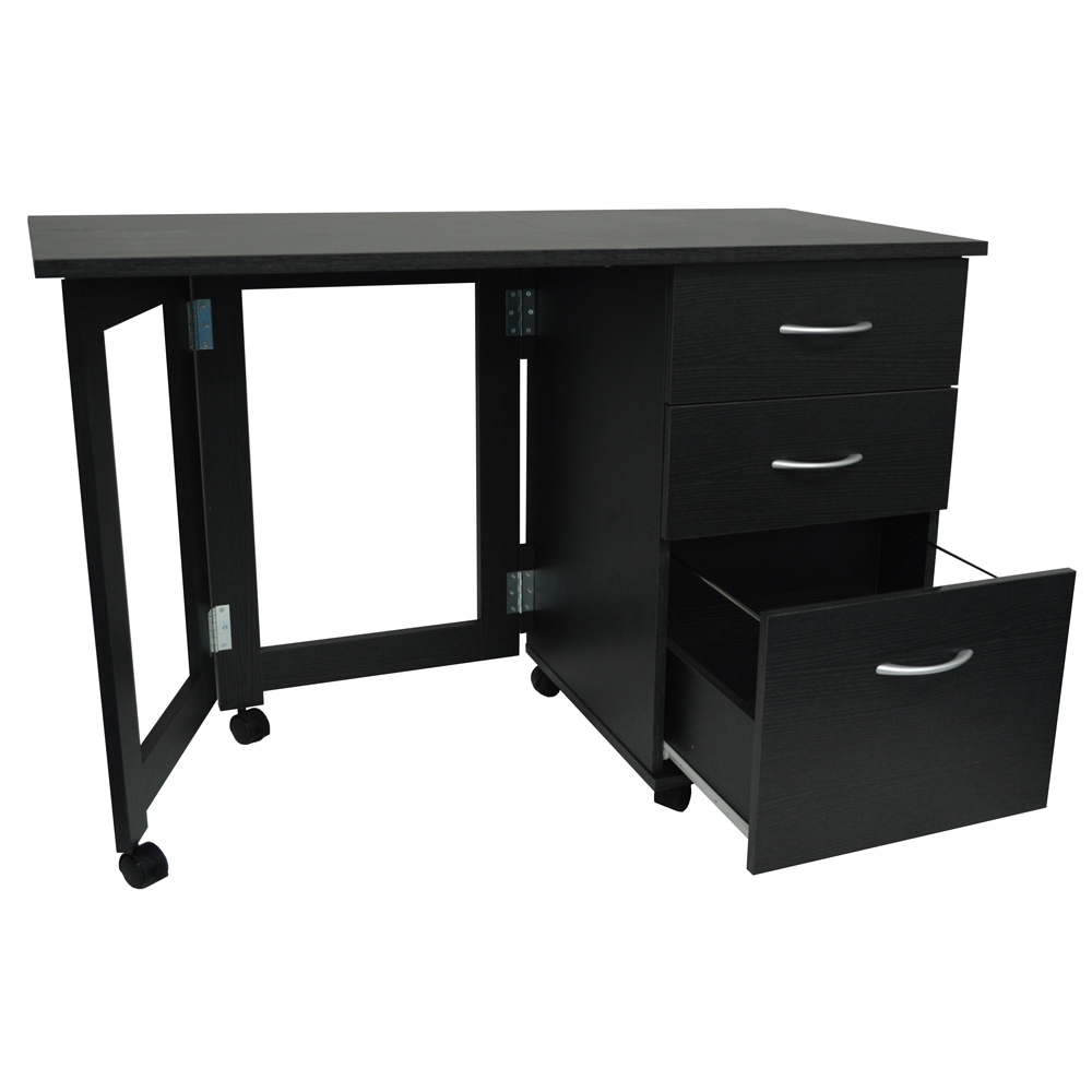 WATSONS FLIPP Beech 3 Drawer Folding Office Storage Filing Desk/Workstation